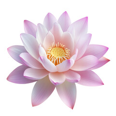 Fototapeta premium Lotus flower in bloom tranquil pond cutout background nature close-up serenity and beauty