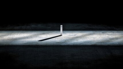 A single light source illuminates a concrete floor.