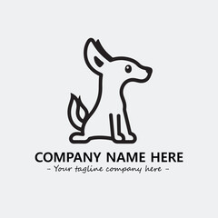 Dog illustration black and white for logo company vector image
