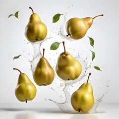 Juicy Pears Splashing in Water