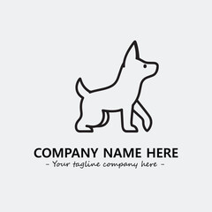 Dog illustration black and white for logo company vector image
