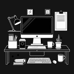 vector illustration of a computer