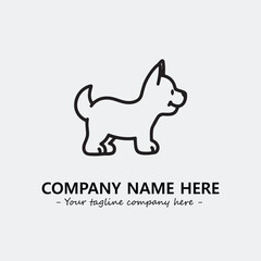 Dog illustration black and white for logo company vector image

