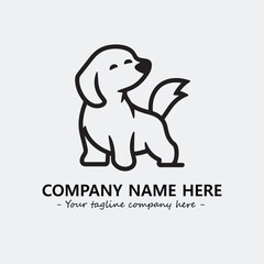 Dog illustration black and white for logo company vector image
