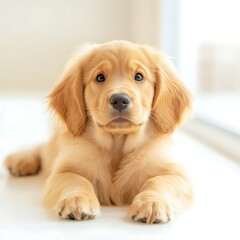 Golden Retriever Puppy Indoor Portrait.