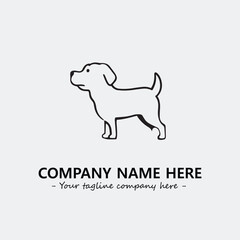 Dog illustration black and white for logo company vector image
