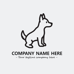 Dog illustration black and white for logo company vector image

