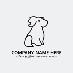 Dog illustration black and white for logo company vector image
