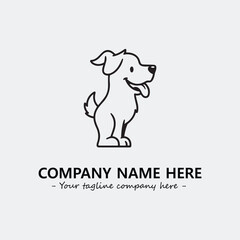 Dog illustration black and white for logo company vector image
