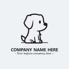 Dog illustration black and white for logo company vector image

