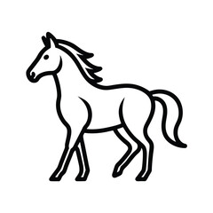 Elegant Horse Outline Vector Design.
