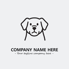 Dog illustration black and white for logo company vector image
