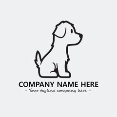 Dog illustration black and white for logo company vector image
