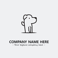 Dog illustration black and white for logo company vector image
