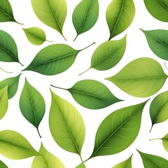 Obraz premium Green Leaves Pattern, Fresh Spring Foliage