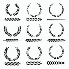 Laurel Wreath and Branch Vector Set