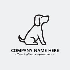 Dog illustration black and white for logo company vector image

