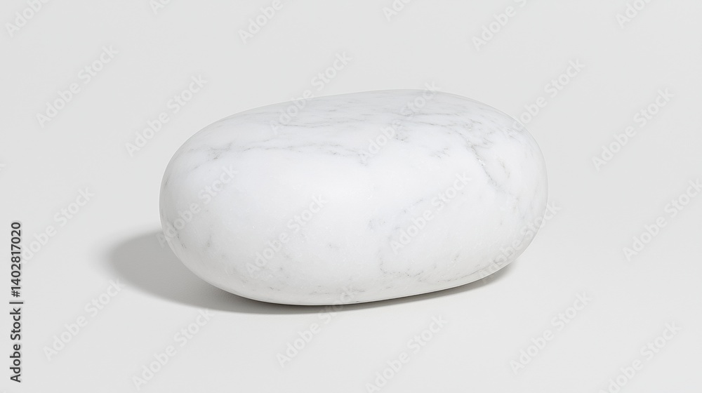 Poster a white marble sphere with a subtle veining pattern.