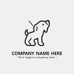 Dog illustration black and white for logo company vector image

