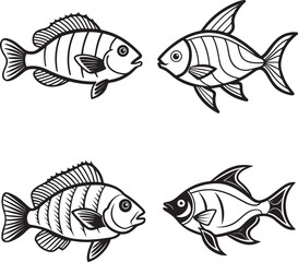 Fototapeta premium cute sea fish vector illustration 