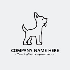 Dog illustration black and white for logo company vector image
