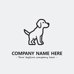 Dog illustration black and white for logo company vector image

