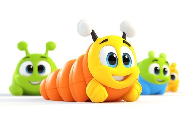 Cartoon Worms Playful Pose