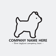 Dog illustration black and white for logo company vector image
