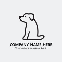 Dog illustration black and white for logo company vector image
