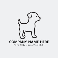 Dog illustration black and white for logo company vector image
