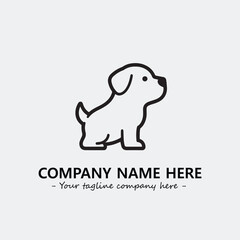 Dog illustration black and white for logo company vector image
