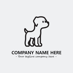 Dog illustration black and white for logo company vector image
