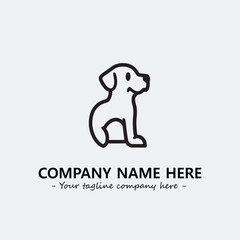 Dog illustration black and white for logo company vector image
