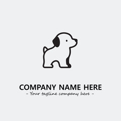 Dog illustration black and white for logo company vector image
