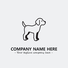 Dog illustration black and white for logo company vector image
