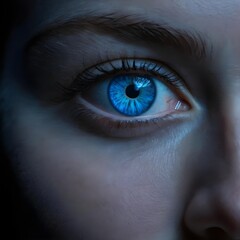 Close-up of a Striking Blue Eye