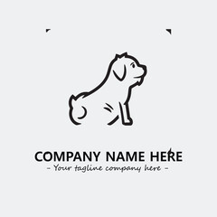 Dog illustration black and white for logo company vector image
