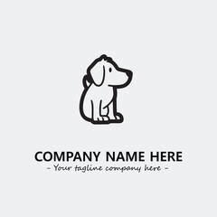 Dog illustration black and white for logo company vector image
