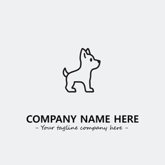 Dog illustration black and white for logo company vector image

