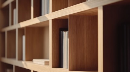 Carpenter building a custom bookshelf. Featuring woodworking skills and craftsmanship