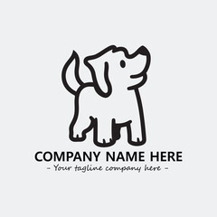 Dog illustration black and white for logo company vector image
