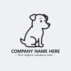 Dog illustration black and white for logo company vector image
