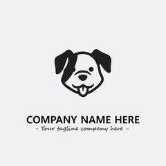 Dog illustration black and white for logo company vector image
