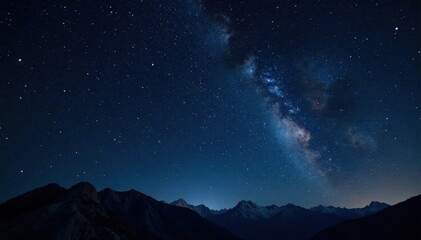 Obraz premium Dark starry night sky with twinkling stars on a black canvas, darksky, night, nebulae