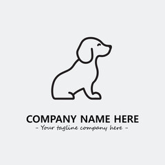 Dog illustration black and white for logo company vector image
