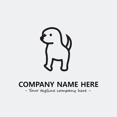 Dog illustration black and white for logo company vector image
