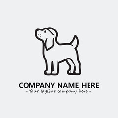 Dog illustration black and white for logo company vector image
