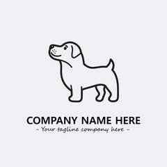 Dog illustration black and white for logo company vector image
