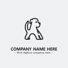 Dog illustration black and white for logo company vector image

