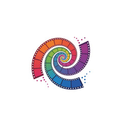 Colorful spiral film reel for movie and video related design